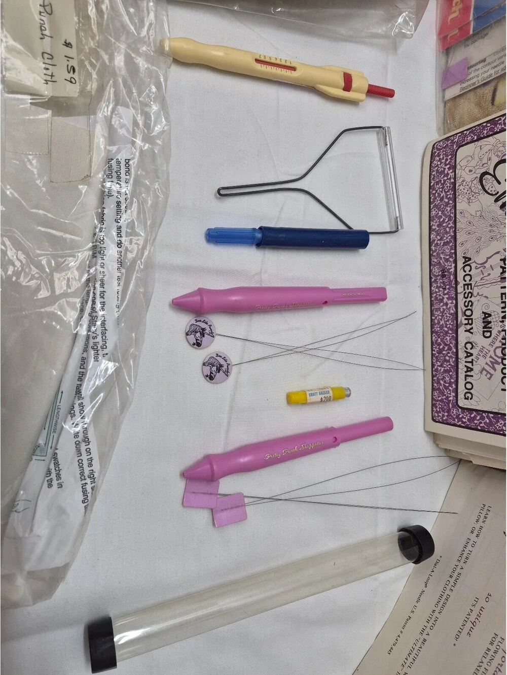 Lot of Punch Embroidery w/ Kit with Dial-A-Loop Needle and Beginner's Guide J293